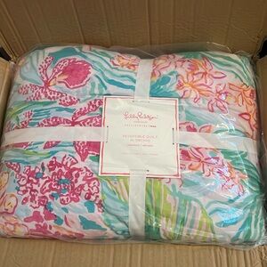 Two (2) brand new Potterybarn Teen Lilly Pulitzer Orchid Reversible Quilts.